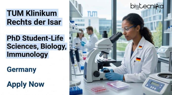 Apply for a PhD program in life sciences at TUM, Germany. Explore immunology research, global exposure, and funded PhD position in Germany.