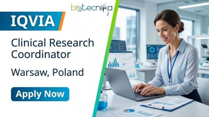 Research coordinator job at IQVIA in Poland. Apply for part-time clinical research coordinator role in Bydgoszcz. Explore IQVIA careers today.