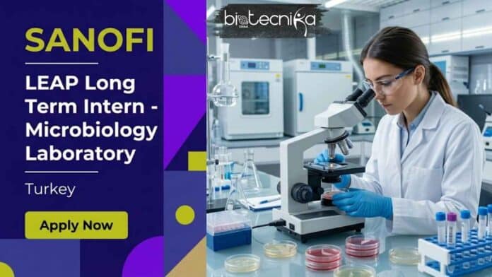 Biology intern role at Sanofi Turkey. Apply for long term intern microbiology lab job with hands-on pharma experience.