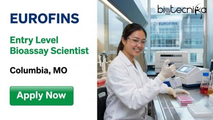Scientist job at Eurofins Scientific for Entry Level Bioassay Scientist in Columbia, MO. Apply now for exciting eurofins careers in biotech, biochemistry job, and biology job roles.