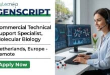 Molecular Biology Job Alert: GenScript Hiring Technical Support Specialist in Netherlands, Europe Explore a molecular biology job at GenScript as a Commercial Technical Support Specialist in Europe. Apply now for top genscript careers and jobs in Netherlands.