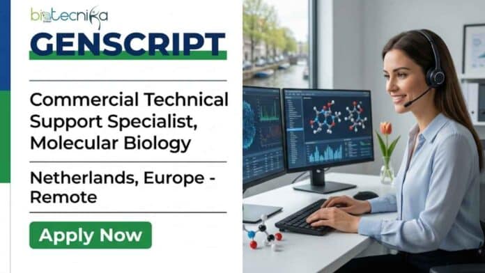 Explore a molecular biology job at GenScript as a Commercial Technical Support Specialist in Europe. Apply now for top genscript careers and jobs in Netherlands.