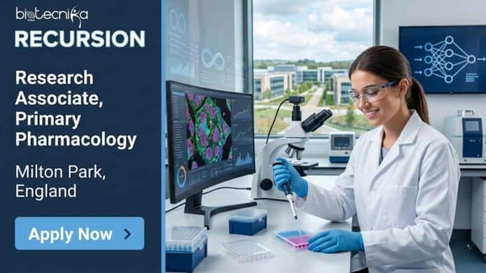 Research associate job at Recursion in England. Apply for oncology job roles in drug discovery with top biotech company Recursion careers.