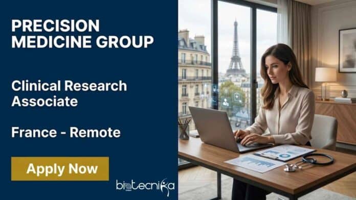 CRA job opening at Precision Medicine Group in France. Apply for this remote life science job in clinical research with great growth opportunities.