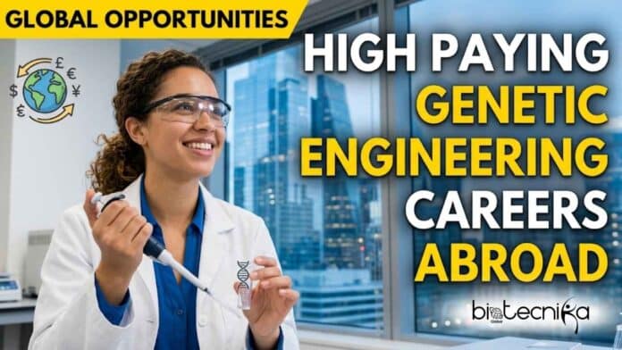 Explore genetic engineering careers abroad, high-paying jobs, top countries, skills, and future scope to build a successful global biotech career.