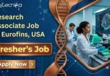 Research Associate Job at Eurofins, USA | Life Sciences Freshers, Apply Now & Earn Upto $28.00 /Hour Research Associate Job at Eurofins. Life Sciences Freshers, Apply Now & Earn Upto $28.00 Per Hour. Job Opportunity in the USA.