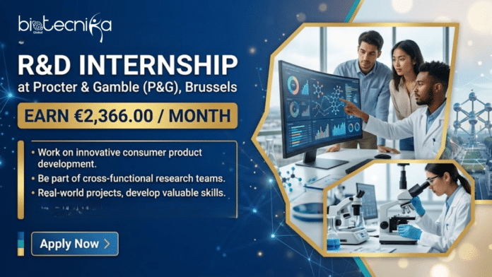 R&D Internship at P&G. Life Sciences Candidates, Apply Now & Earn €2,366.00 / month. Job Opportunity in Brussels, Belgium.
