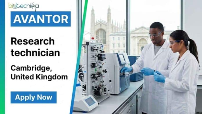 Apply for a research technician job in Cambridge with Avantor. Explore Avantor careers, lab roles, responsibilities, and qualifications in protein science.