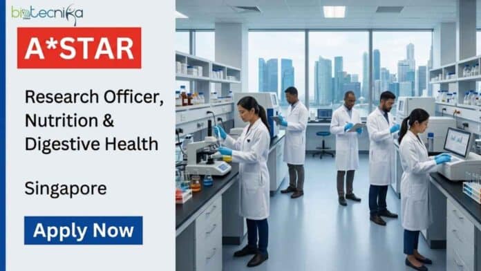 Explore a research officer job at A*STAR Singapore in nutrition and digestive health. Apply now for top research jobs in Singapore.