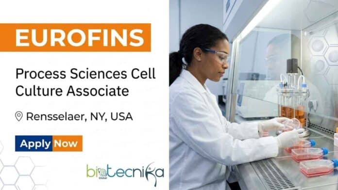 Life sciences job opportunity at Eurofins for Process Sciences Cell Culture Associate in New York, USA. Entry-level biotech jobs in US.
