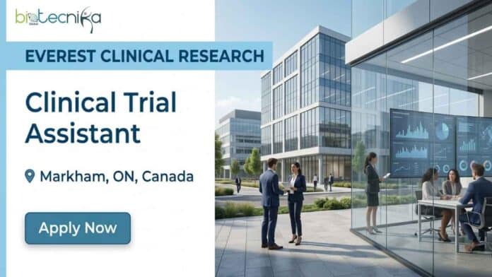 CTA job at Everest Clinical Research for Clinical Trial Assistant I in Canada. Explore life sciences job opportunities, responsibilities, qualifications, salary, and application details.