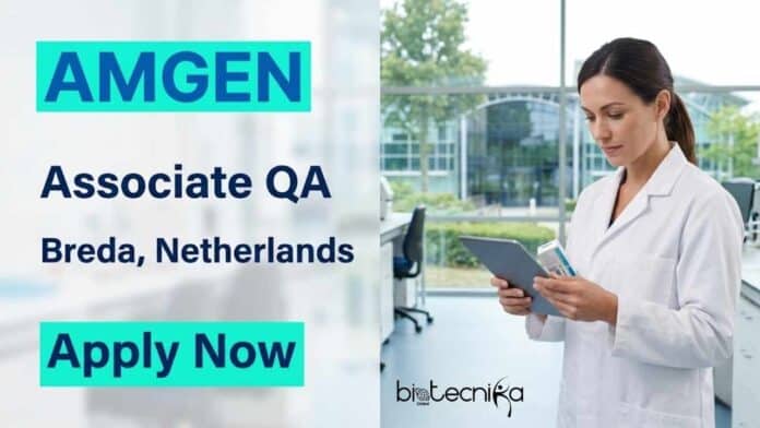 QA job at Amgen Netherlands for Associate QA in Breda. Explore Amgen careers, life sciences job opportunities, qualifications, responsibilities, and apply now.