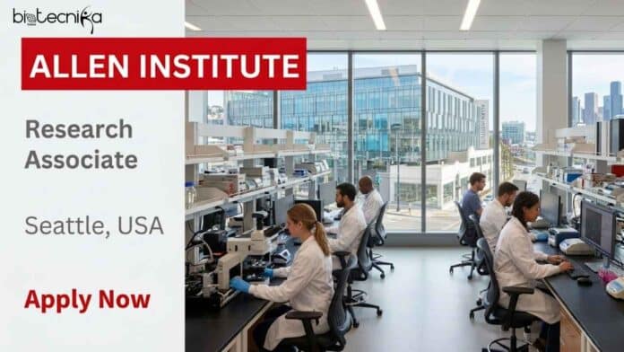 Apply for a research associate job at Allen Institute in Seattle. Join the Brain Health team working on Huntington’s Disease research, mouse models, and cell culture studies.