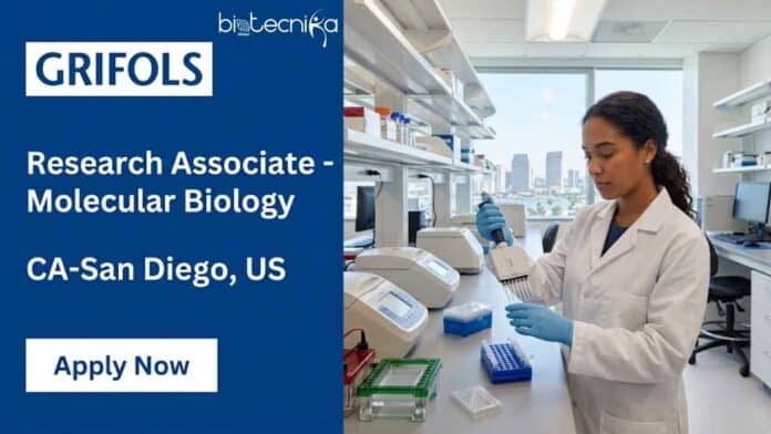 Research associate job at Grifols Diagnostic Solutions Inc for freshers in USA. Apply for Molecular Biology Research Associate I role in San Diego.