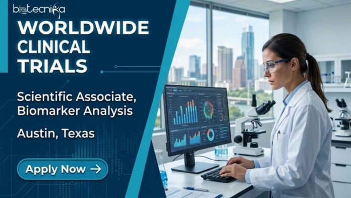 Scientific associate job at Worldwide Clinical Trials in Austin, Texas for freshers with biology or biochemistry backgrounds. Explore WCT careers and jobs in Texas.