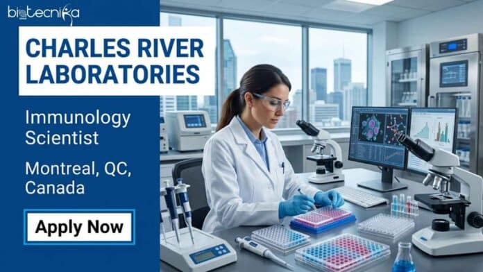 Scientist job at Charles River Laboratories in Montreal, Canada for Immunology Scientists with flow cytometry and immunoassay experience. Explore Charles River careers and jobs in Canada.