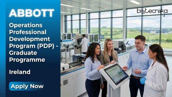 Life sciences job opportunity at Abbott Ireland for graduates in Engineering, Biotechnology, and Food Science. Explore abbott careers, biotech job openings, and jobs in Ireland through the Operations PDP 2026 program.
