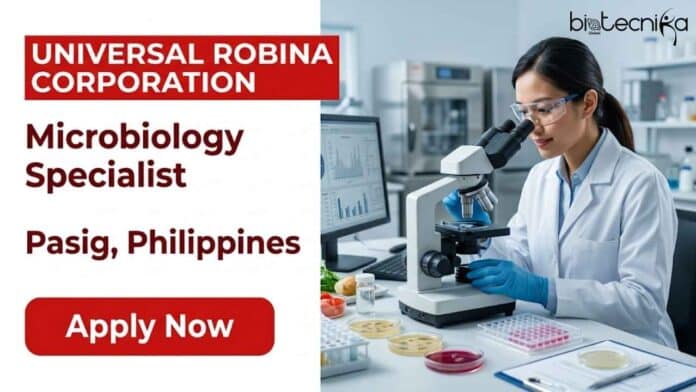 Apply for a Microbiology Specialist job at Universal Robina Corporation in Pasig, Philippines. Explore URC careers, microbiology jobs, responsibilities, qualifications, and application details.