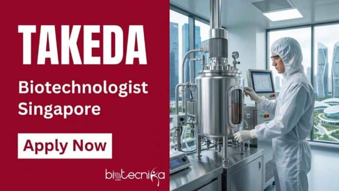 Apply for the Biotechnologist job at Takeda in Singapore. Explore job description, responsibilities, and career opportunities in biotechnology manufacturing.