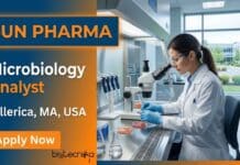 Microbiology Analyst Job at Sun Pharma | Apply for a Freshers Opportunity & Earn Upto $82,500 annually in the USA Apply for a microbiology analyst job at Sun Pharma in Billerica, MA. Freshers and microbiology graduates can explore pharmaceutical QC careers in the USA.