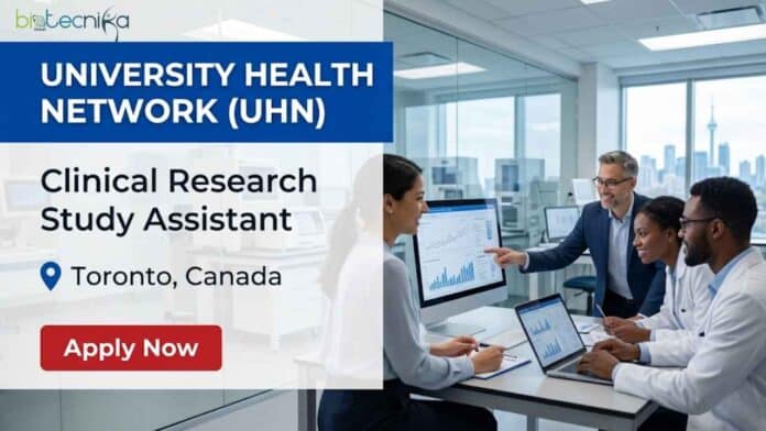 Clinical research job at UHN Canada for a Clinical Research Study Assistant in Toronto. Apply for this biology job in Canada with UHN careers today.