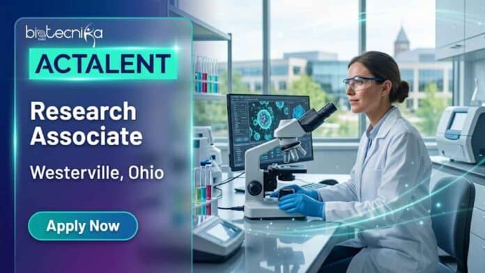 Research associate job at Actalent in Ohio for candidates with biology or biochemistry backgrounds. Apply for this clinical research and gene therapy opportunity today.