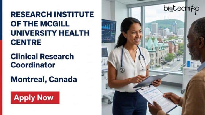 CRC job opportunity at the Research Institute of the McGill University Health Centre in Montreal, Canada. Apply for this biomedical sciences job in cancer research today.