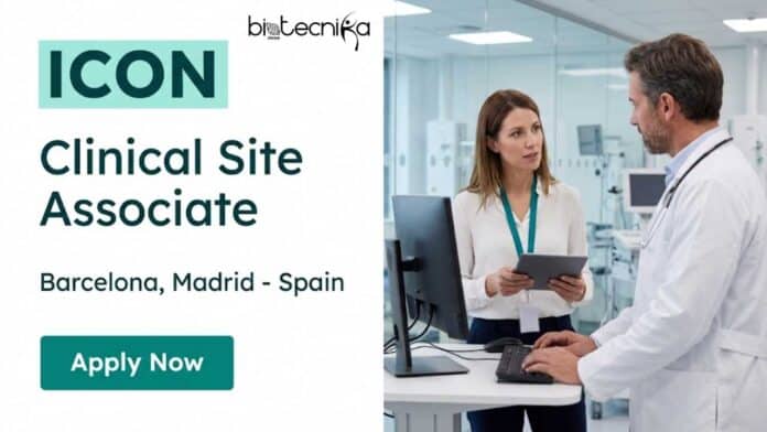 Clinical job opening at ICON Spain for a Clinical Site Associate in Barcelona and Madrid. Explore ICON careers, responsibilities, qualifications, and apply for this life sciences job.