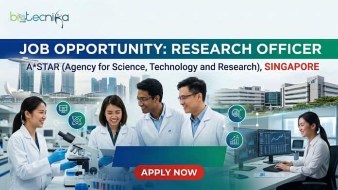 Research Officer Job at A*STAR. Life Sciences Candidates, Apply Now For Research Officer, Human Development Role. Job in Singapore.