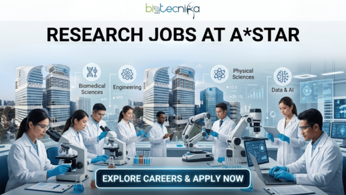 Research Jobs at A*STAR. Life Sciences Candidates, Apply Now For Research Officer Role. Job Opportunity in Singapore.
