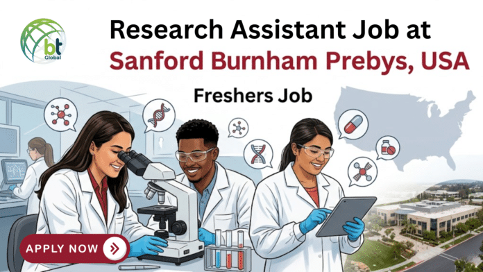 Life Science Jobs for Freshers at Sanford Burnham Prebys, USA. Apply Now For Research Assistant Role & Earn $42,462.00 Annually.