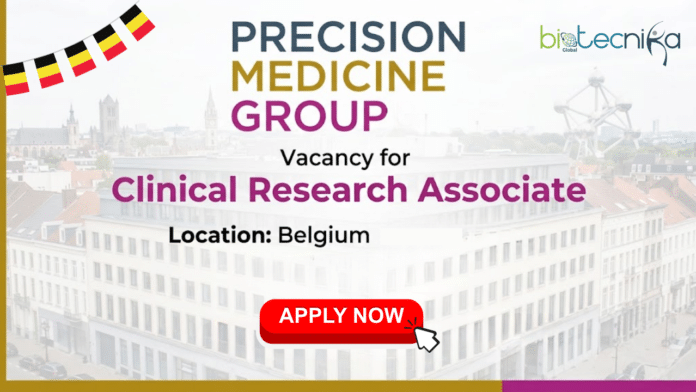 Clinical Research Associate Job at Precision Medicine Group, Belgium. Life Sciences Candidates, Apply Now.