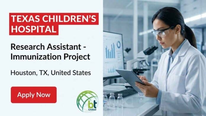 Apply for a research assistant job at Texas Children's Hospital in Houston, Texas. Support immunization research through data collection, quality checks, and study coordination.