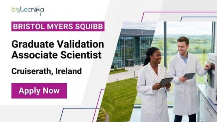 Apply for a scientist job at Bristol Myers Squibb Ireland as a Graduate Validation Associate Scientist. Explore responsibilities, qualifications, benefits, and career growth opportunities.