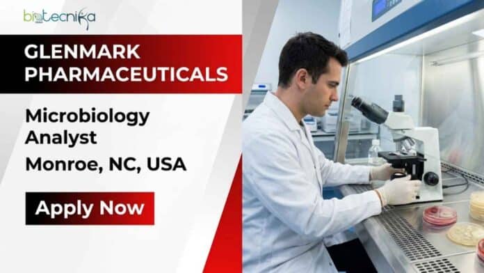 Microbiology job opening at Glenmark Pharmaceuticals in Monroe, NC. Apply for the Microbiology Analyst position and build your career in the pharmaceutical industry.