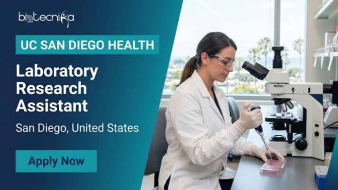 Apply for a Research Assistant Job at Moores Cancer Center, UC San Diego. Exciting biology job in the US involving cancer research, molecular biology, CRISPR, and laboratory research techniques.