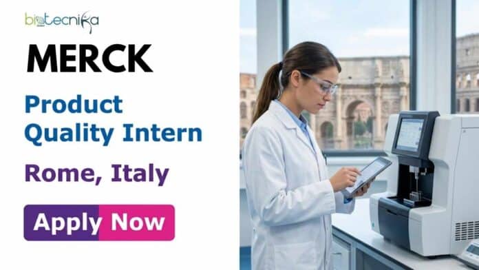 Biotech Intern opportunity at Merck Italy. Apply for the Product Quality Intern role in Rome and gain experience in pharmaceutical quality assurance and compliance.