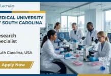 Research Job at Medical University of South Carolina in USA | Apply Online Research job at MUSC in Charleston, SC. Apply for a Research Specialist position and gain experience in neuroscience research, molecular biology, and zebrafish studies.
