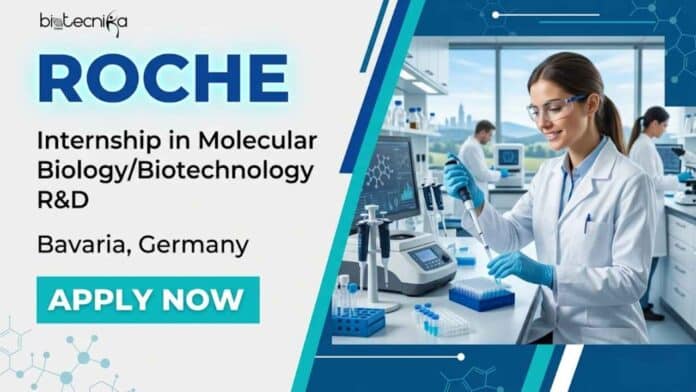 Apply for a biotech internship at Roche in Germany. Gain hands-on experience in molecular biology, biotechnology R&D, assay development, and diagnostics innovation.