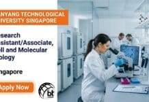Research Assistant Job at NTU, Singapore | Molecular Biology Candidates, Apply Online Research Assistant Job at NTU Singapore's LKCMedicine. Join a leading biomedical sciences research team and build your career in Singapore's life sciences sector.