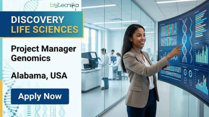 Life sciences job opening for a Project Manager Genomics at Discovery Life Sciences in Huntsville, Alabama, USA. Explore responsibilities, qualifications, and career opportunities.