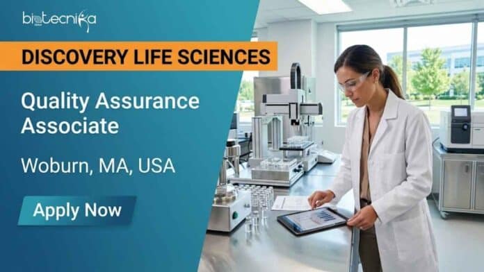 QA job at Discovery Life Sciences in Woburn, MA. Apply for a Quality Assurance Associate position in a leading life sciences company and grow your career in the US.