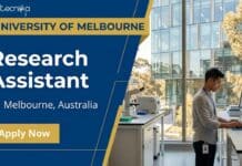 Research Assistant Job at the University of Melbourne, Australia | Apply & Earn Up to $118,416 Apply for a Research Assistant Job at the University of Melbourne, Australia. Gain experience in immunology, microbiology, and biomedical research in a leading life sciences laboratory.