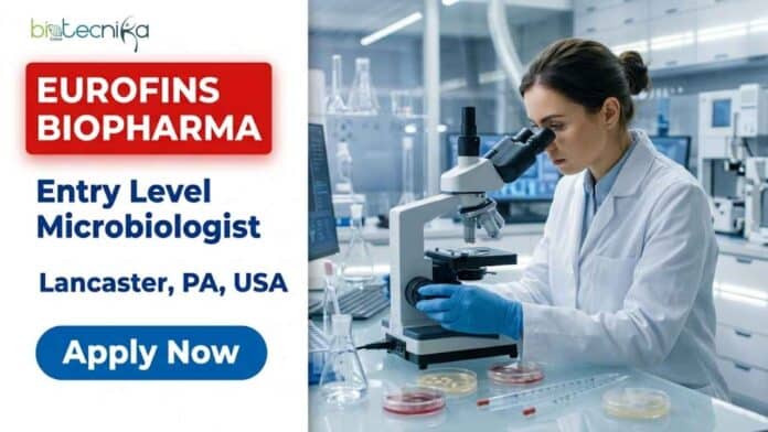 Apply for a Microbiologist job at Eurofins BioPharma Product Testing North America in Lancaster, PA. Explore Eurofins careers, responsibilities, qualifications, salary benefits, and job details.