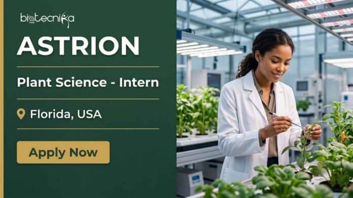 Apply for the Plant Science Intern position at Astrion in Florida. Explore this internship in US, job responsibilities, qualifications, company details, and Astrion careers.