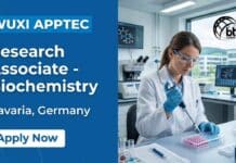 Research Associate Job in Germany at WuXi AppTec | Biochemistry Candidates, Apply Now Apply for a Research Associate Job in Germany at WuXi AppTec. Explore this biochemistry job, responsibilities, qualifications, and career opportunities in Munich.