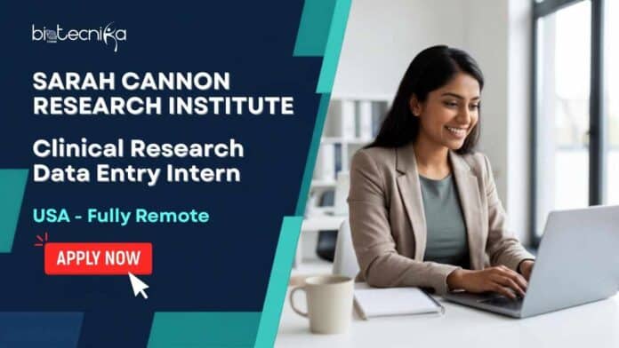 Apply for a remote clinical research internship at Sarah Cannon Research Institute (SCRI). Remote Data Entry Intern role in the US with hands-on clinical research experience.