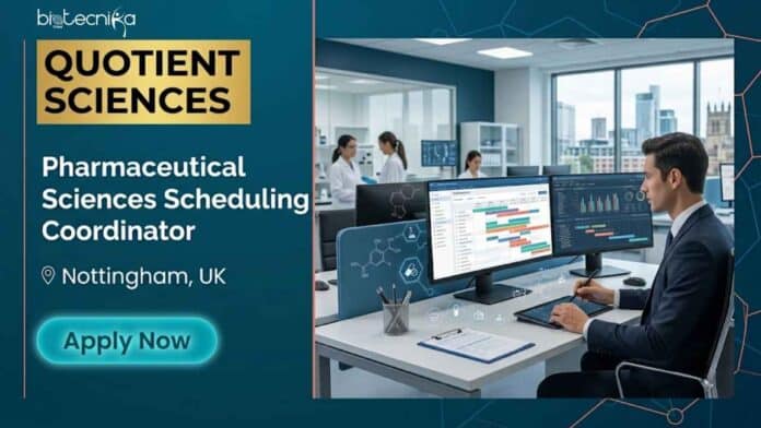 Explore this life sciences job at Quotient Sciences for a Pharmaceutical Sciences Scheduling Coordinator in Nottingham, UK.