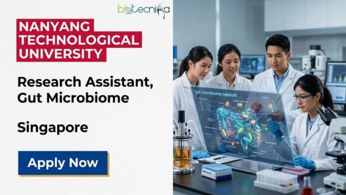 Research assistant job at Nanyang Technological University (LKCMedicine), Singapore. Apply for a full-time gut microbiome research position under NTU careers.