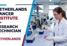 Research Technician Job at Netherlands Cancer Institute | With Salary Upto €4,346 per month Apply for a Research Technician Job at the Netherlands Cancer Institute. Biology job in Netherlands offering €3,228–€4,346 salary, cancer immunology research, and excellent career growth.